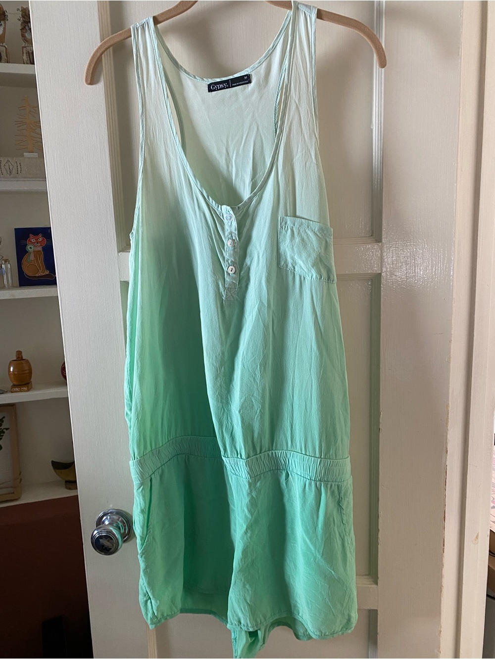 Gypsy Ombre Mint Green Shorts Romper